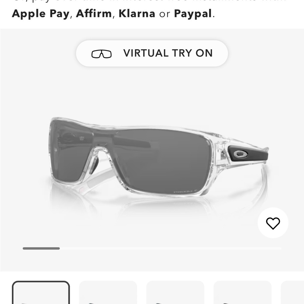 Oakley Transparent and Black Performance Sunglasses